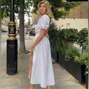 Reformation Anneliese Linen Dress White